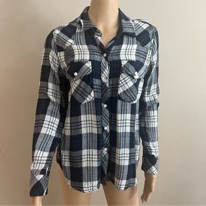 Rails button down plaid blue green white Sz M